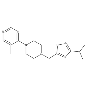 5-Methyl-4-(4-{[3-(propan-2-yl)-1,2,4-oxadiazol-5-yl]methyl}piperazin-1-yl)pyrimidine Structure