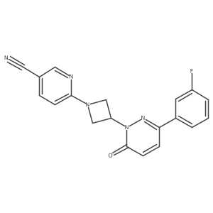 6-[3-[3-(3-Fluorophenyl)-6-oxopyridazin-1-yl]azetidin-1-yl]pyridine-3-carbonitrile结构式