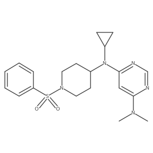 N4-[1-(benzenesulfonyl)piperidin-4-yl]-N4-cyclopropyl-N6,N6-dimethylpyrimidine-4,6-diamine Structure
