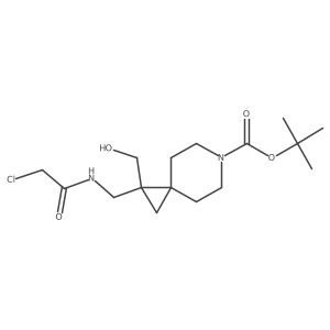 Tert-butyl 1-[(2-chloroacetamido)methyl]-1-(hydroxymethyl)-6-azaspiro[2.5]octane-6-carboxylate结构式