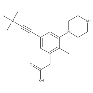 2-[2-Methyl-3-(piperazin-1-yl)-5-[2-(trimethylsilyl)ethynyl]phenyl]acetic acid Structure