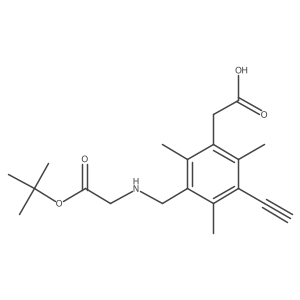 2-[3-({[2-(Tert-butoxy)-2-oxoethyl]amino}methyl)-5-ethynyl-2,4,6-trimethylphenyl]acetic acid Structure