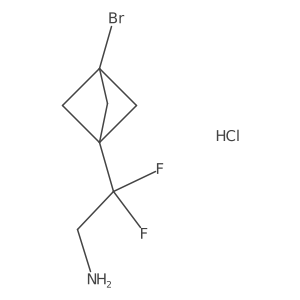 2-{3-Bromobicyclo[1.1.1]pentan-1-yl}-2,2-difluoroethan-1-amine hydrochloride结构式