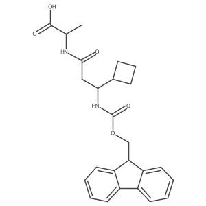(2S)-2-[3-cyclobutyl-3-({[(9H-fluoren-9-yl)methoxy]carbonyl}amino)propanamido]propanoic acid结构式