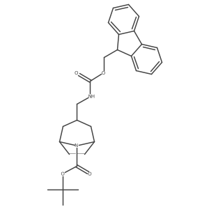 tert-butyl (1R,3R,5S)-3-[({[(9H-fluoren-9-yl)methoxy]carbonyl}amino)methyl]-8-azabicyclo[3.2.1]octane-8-carboxylate Structure