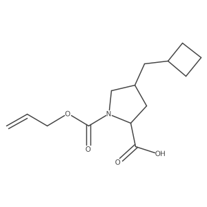 rac-(2R,4R)-4-(cyclobutylmethyl)-1-[(prop-2-en-1-yloxy)carbonyl]pyrrolidine-2-carboxylic acid Structure