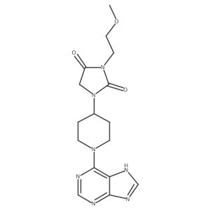 3-(2-methoxyethyl)-1-[1-(9H-purin-6-yl)piperidin-4-yl]imidazolidine-2,4-dione结构式
