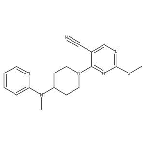 4-{4-[Methyl(pyridin-2-yl)amino]piperidin-1-yl}-2-(methylsulfanyl)pyrimidine-5-carbonitrile结构式
