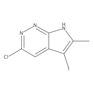3-Chloro-5-iodo-6-methyl-7H-pyrrolo[2,3-c]pyridazine结构式