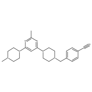 4-({4-[2-Methyl-6-(4-methylpiperazin-1-yl)pyrimidin-4-yl]piperazin-1-yl}methyl)benzonitrile Structure