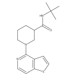 N-tert-butyl-1-{thieno[3,2-c]pyridin-4-yl}piperidine-3-carboxamide结构式