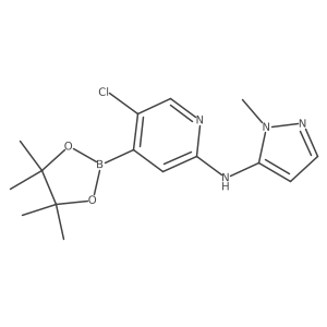 5-Chloro-2-[(1-methyl-5-pyrazolyl)amino]pyridine-4-boronic Acid Pinacol Ester结构式