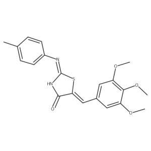 (2E,5E)-2-(p-tolylimino)-5-(3,4,5-trimethoxybenzylidene)thiazolidin-4-one Structure