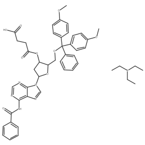 N6-Benzoyl-5'-O-(4,4'-dimethoxytrityl)-2'-deoxyadenosine-3'-O-succinate, triethylamine salt结构式