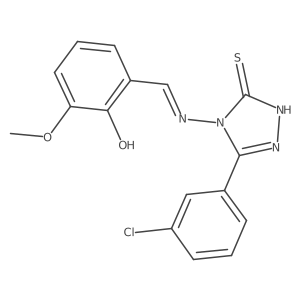 3-(3-Chlorophenyl)-4-((2-hydroxy-3-methoxybenzylidene)amino)-1H-1,2,4-triazole-5(4H)-thione Structure