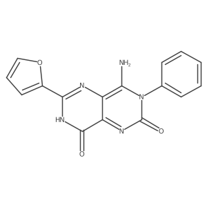 6-(2-Furyl)-4-imino-3-phenyl-1,3,7-trihydro-5,7-diazaquinazoline-2,8-dione Structure