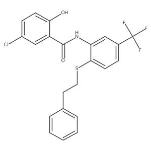 Benzamide,5-chloro-2-hydroxy-n-[2-[(2-phenylethyl)thio]-5-(trifluoromethyl)phenyl]-结构式