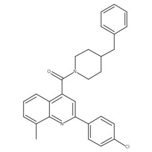 (4-Benzylpiperidin-1-yl)[2-(4-chlorophenyl)-8-methylquinolin-4-yl]methanone结构式