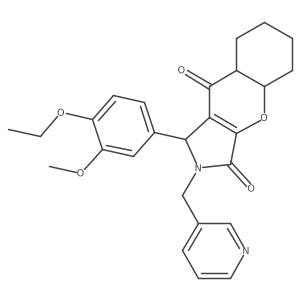 1-(4-ethoxy-3-methoxyphenyl)-2-(pyridin-3-ylmethyl)-4a,5,6,7,8,8a-hexahydro-1H-chromeno[2,3-c]pyrrole-3,9-dione Structure