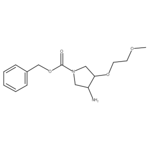 Phenylmethyl (3S,4S)-3-amino-4-(2-methoxyethoxy)-1-pyrrolidinecarboxylate Structure