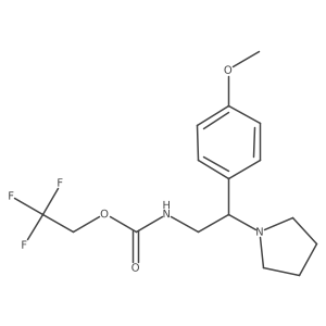 2,2,2-trifluoroethyl N-[2-(4-methoxyphenyl)-2-(pyrrolidin-1-yl)ethyl]carbamate结构式