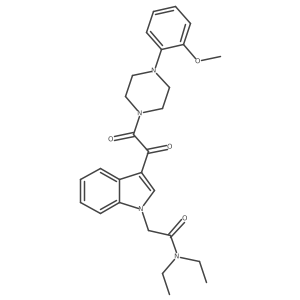 N,N-diethyl-2-(3-{2-[4-(2-methoxyphenyl)piperazin-1-yl]-2-oxoacetyl}-1H-indol-1-yl)acetamide结构式