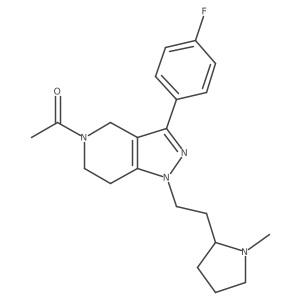 1h-Pyrazolo[4,3-c]pyridine,5-acetyl-3-(4-fluorophenyl)-4,5,6,7-tetrahydro-1-[2-(1-methyl-2-pyrrolidinyl)ethyl]-结构式