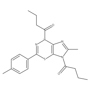 1-Butanone, 1-[6-methyl-3-(4-methylphenyl)-1-(1-oxobutyl)imidazo[4,5-e][1,3,4]thiadiazin-5(1H)-yl]-结构式