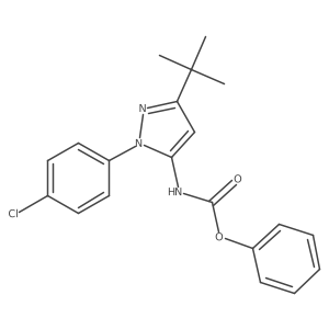 phenyl 3-tert-butyl-1-(4-chlorophenyl)-1H-pyrazol-5-ylcarbamate结构式