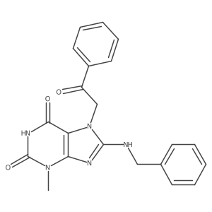8-(benzylamino)-3-methyl-7-(2-oxo-2-phenylethyl)-1H-purine-2,6(3H,7H)-dione Structure