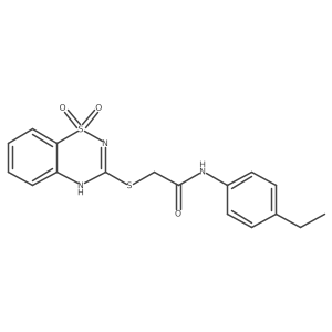 2-[(1,1-dioxo-4H-1lambda6,2,4-benzothiadiazin-3-yl)sulfanyl]-N-(4-ethylphenyl)acetamide Structure