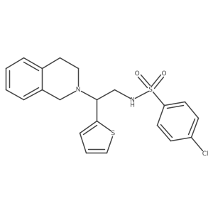 4-chloro-N-(2-(3,4-dihydroisoquinolin-2(1H)-yl)-2-(thiophen-2-yl)ethyl)benzenesulfonamide结构式