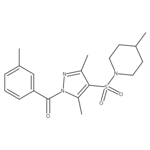 1-{[3,5-dimethyl-1-(3-methylbenzoyl)-1H-pyrazol-4-yl]sulfonyl}-4-methylpiperidine Structure