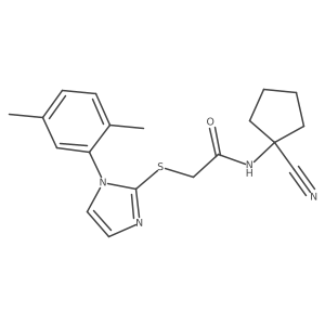 N-(1-cyanocyclopentyl)-2-{[1-(2,5-dimethylphenyl)-1H-imidazol-2-yl]sulfanyl}acetamide结构式