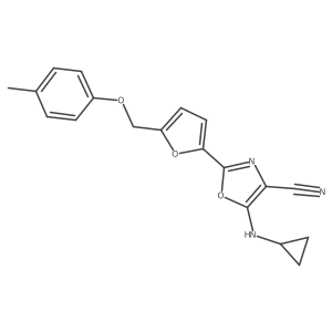 5-(Cyclopropylamino)-2-{5-[(4-methylphenoxy)methyl]furan-2-yl}-1,3-oxazole-4-carbonitrile Structure