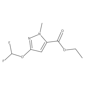 5-difluoromethoxy-2-methyl-2H-pyrazole-3-carboxylic acid ethyl ester结构式