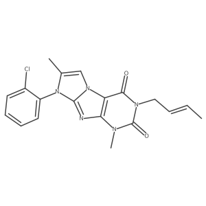(E)-3-(but-2-en-1-yl)-8-(2-chlorophenyl)-1,7-dimethyl-1H-imidazo[2,1-f]purine-2,4(3H,8H)-dione结构式