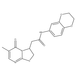 N-(2,3-dihydrobenzo[b][1,4]dioxin-6-yl)-2-(6-methyl-5-oxo-3,5-dihydro-2H-thiazolo[3,2-a]pyrimidin-3-yl)acetamide结构式