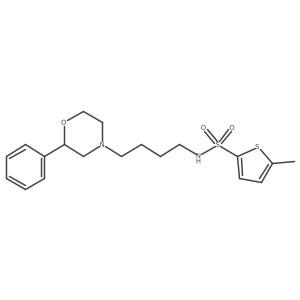 5-methyl-N-(4-(2-phenylmorpholino)butyl)thiophene-2-sulfonamide结构式
