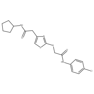 N-(4-chlorophenyl)-2-((4-(2-(cyclopentylamino)-2-oxoethyl)thiazol-2-yl)thio)acetamide结构式