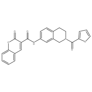 N-(2-(furan-2-carbonyl)-1,2,3,4-tetrahydroisoquinolin-7-yl)-2-oxo-2H-chromene-3-carboxamide Structure