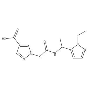 1-[2-[[1-(1-Ethyl-1H-pyrazol-5-yl)ethyl]amino]-2-oxoethyl]-1H-pyrazole-4-carboxylic acid结构式