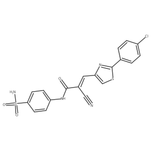 3-[2-(4-chlorophenyl)-1,3-thiazol-4-yl]-2-cyano-N-(4-sulfamoylphenyl)prop-2-enamide Structure