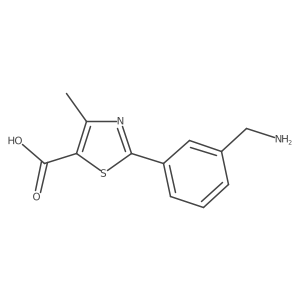 2-[3-(Aminomethyl)phenyl]-4-methyl-1,3-thiazole-5-carboxylic acid结构式