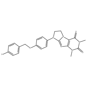 8-{4-[(4-Fluorophenyl)methoxy]phenyl}-1,3-dimethyl-1,3,5-trihydroimidazolidino [1,2-h]purine-2,4-dione结构式