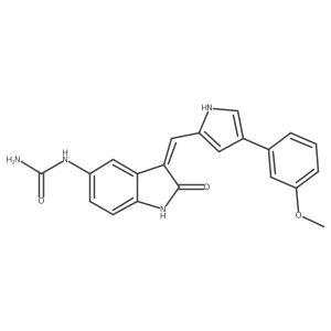[(3Z)-3-{[4-(3-methoxyphenyl)-1H-pyrrol-2-yl]methylidene}-2-oxo-2,3-dihydro-1H-indol-5-yl]urea结构式