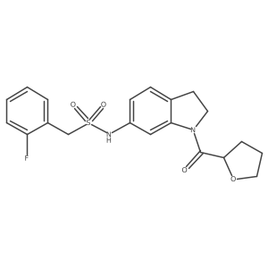 1-(2-fluorophenyl)-N-(1-(tetrahydrofuran-2-carbonyl)indolin-6-yl)methanesulfonamide结构式