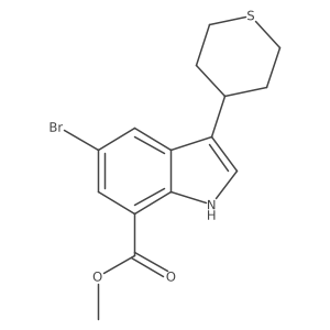 Methyl 5-bromo-3-(tetrahydro-2H-thiopyran-4-yl)-1H-indole-7-carboxylate结构式