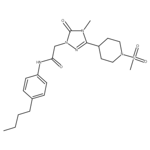 N-(4-butylphenyl)-2-(4-methyl-3-(1-(methylsulfonyl)piperidin-4-yl)-5-oxo-4,5-dihydro-1H-1,2,4-triazol-1-yl)acetamide Structure