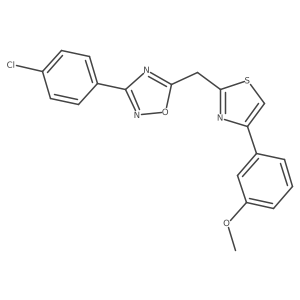 3-(4-Chlorophenyl)-5-{[4-(3-methoxyphenyl)-1,3-thiazol-2-yl]methyl}-1,2,4-oxadiazole结构式